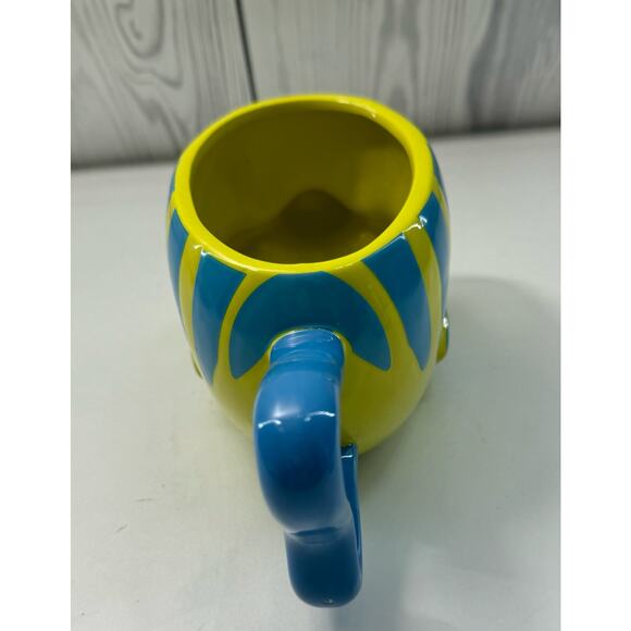 Disney Little Mermaid Flounder COFFEE MUG Yellow Blue - Picture 4 of 5